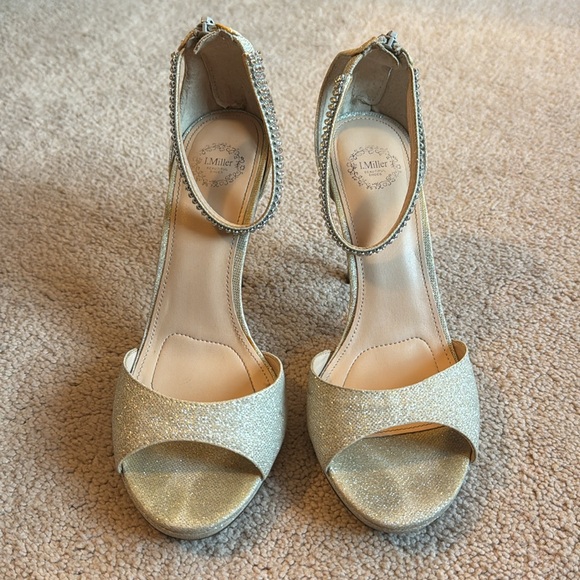 Gold Glitter Women's Heels - Picture 1 of 6